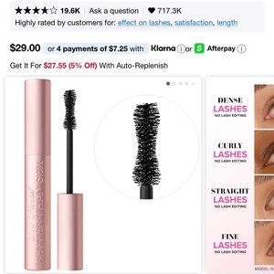 Too Faced Better Than Sex Mascara - Black lengthening volume NWT IN BOX